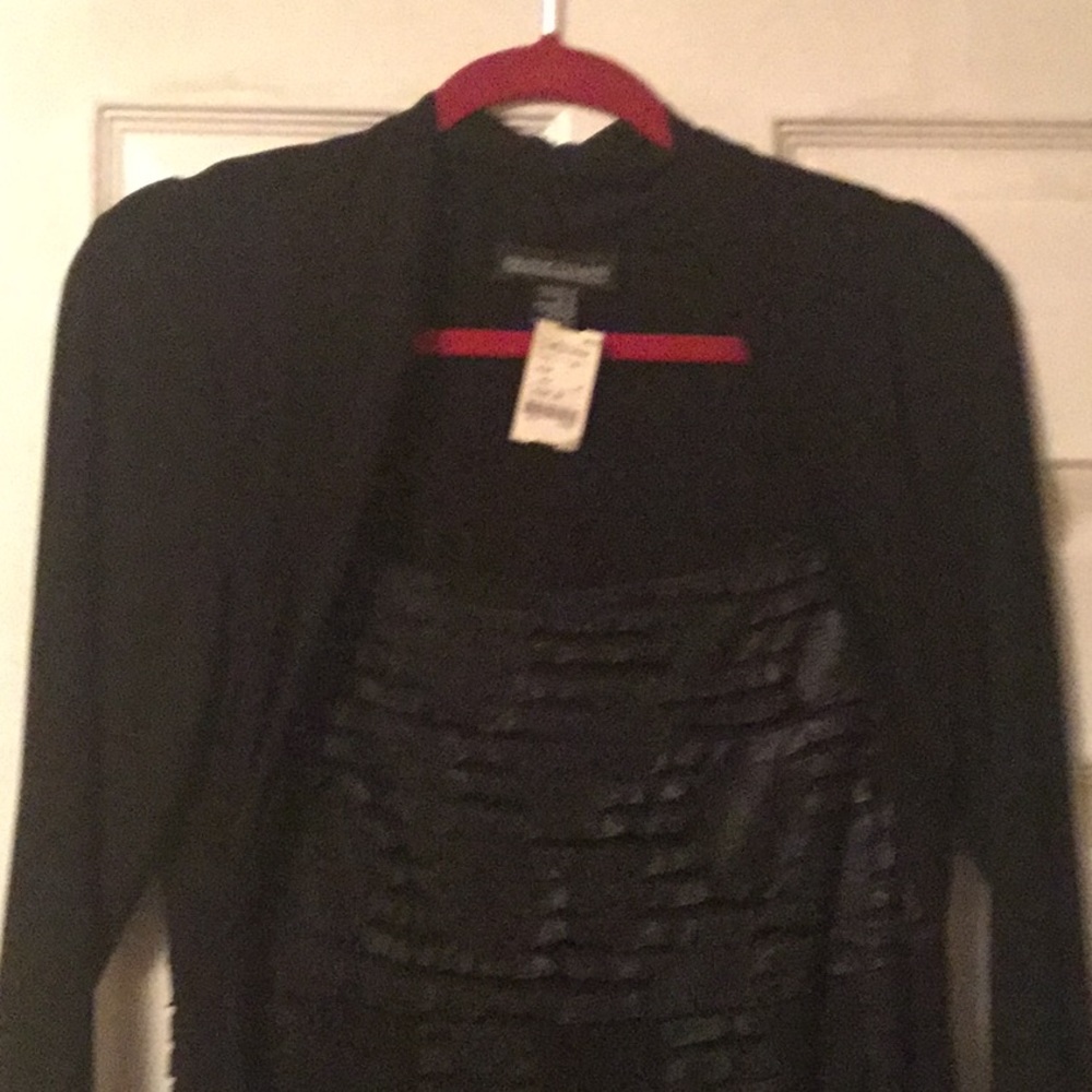Cocktail dress with leather panels